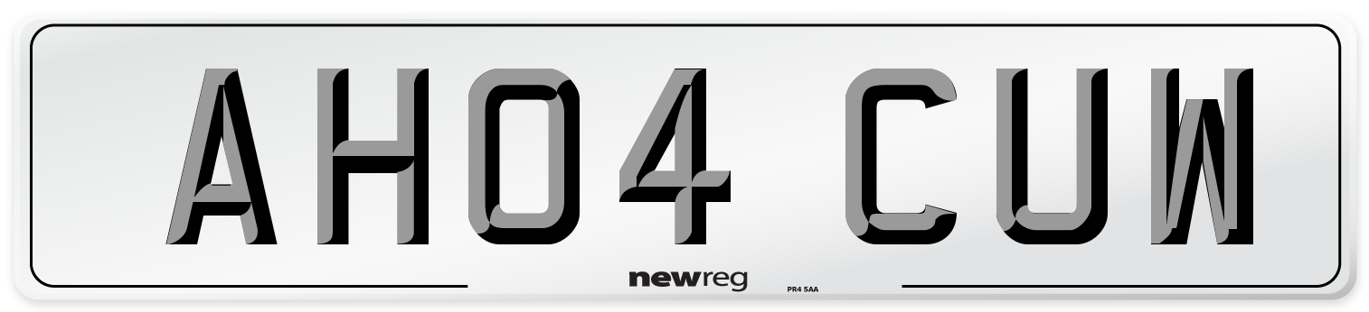 AH04 CUW Number Plate from New Reg